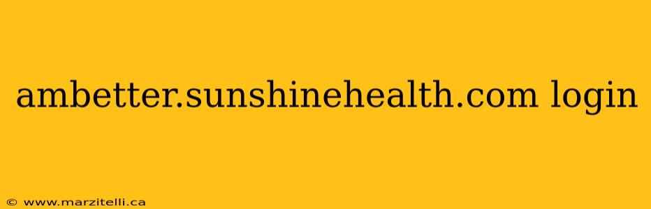 ambetter.sunshinehealth.com login