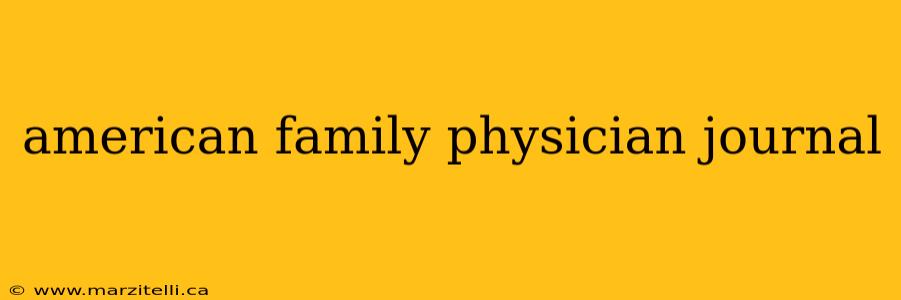 american family physician journal