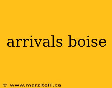 arrivals boise