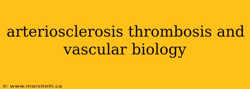 arteriosclerosis thrombosis and vascular biology
