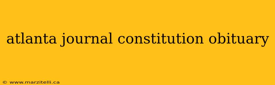 atlanta journal constitution obituary
