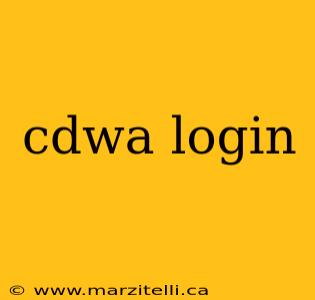 cdwa login