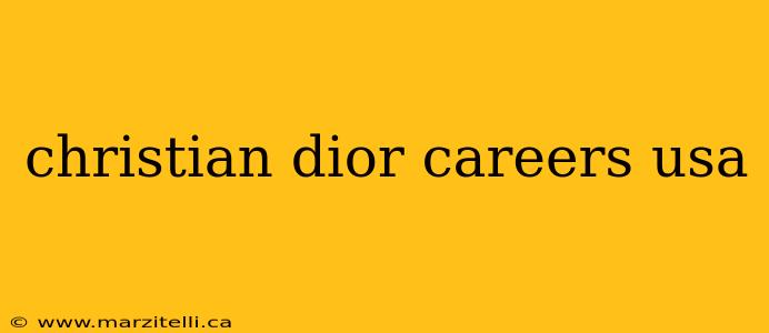 christian dior careers usa