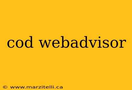 cod webadvisor