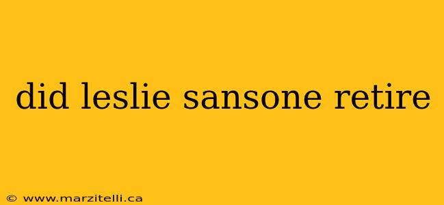 did leslie sansone retire