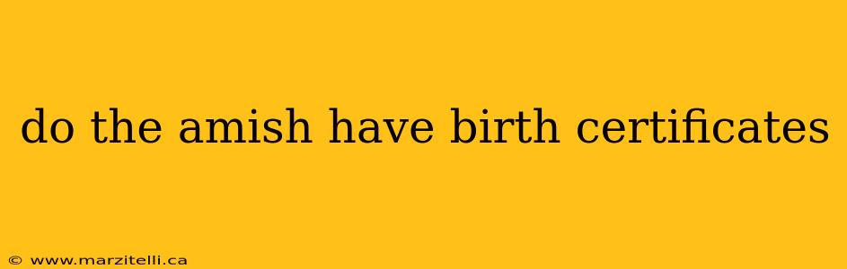 do the amish have birth certificates