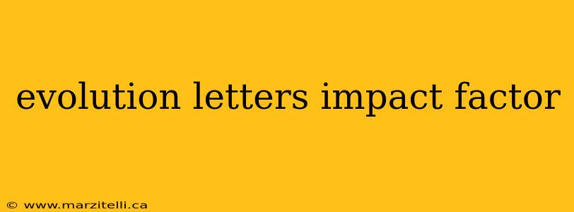 evolution letters impact factor