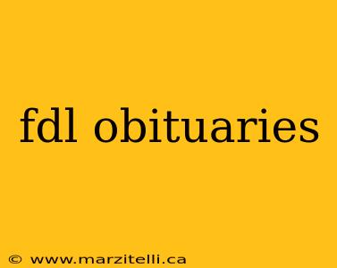 fdl obituaries
