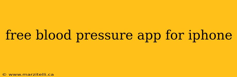 free blood pressure app for iphone