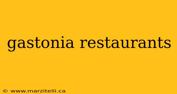 gastonia restaurants