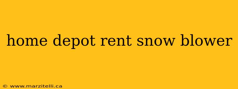 home depot rent snow blower