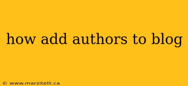 how add authors to blog