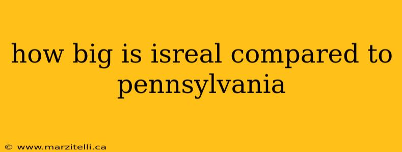 how big is isreal compared to pennsylvania