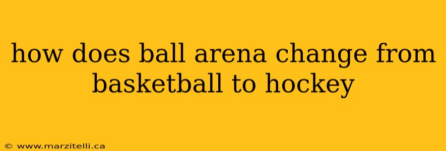 how does ball arena change from basketball to hockey