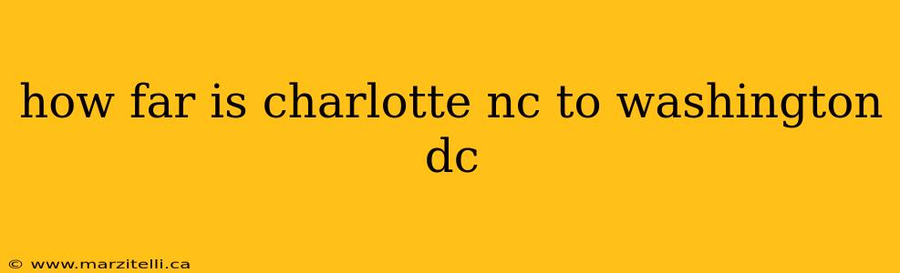 how far is charlotte nc to washington dc