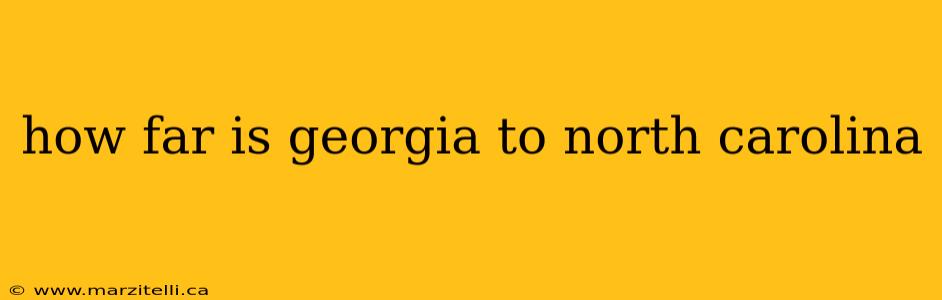 how far is georgia to north carolina