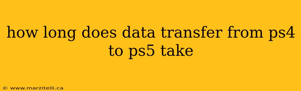how long does data transfer from ps4 to ps5 take