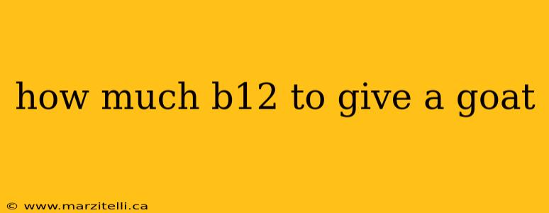 how much b12 to give a goat