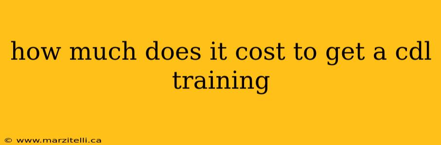 how much does it cost to get a cdl training