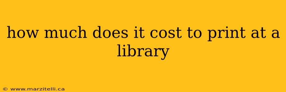 how much does it cost to print at a library