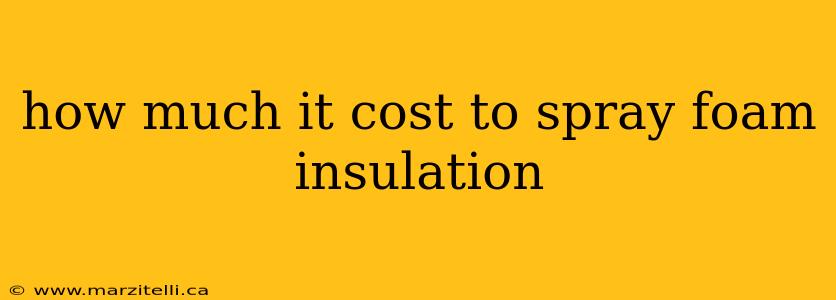 how much it cost to spray foam insulation