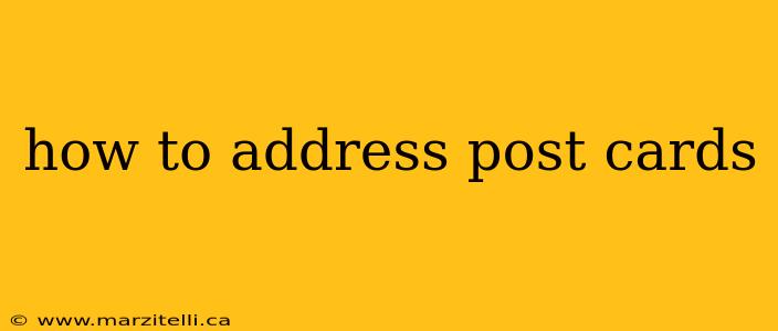 how to address post cards
