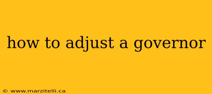 how to adjust a governor