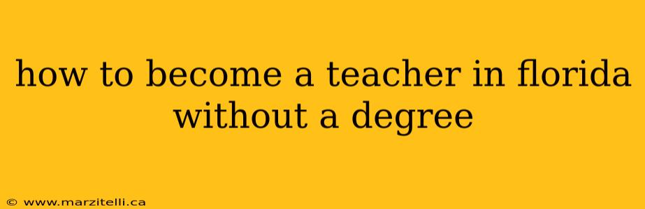 how to become a teacher in florida without a degree