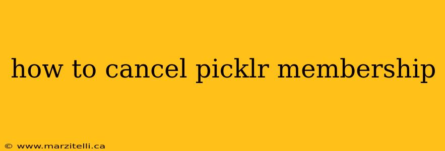 how to cancel picklr membership