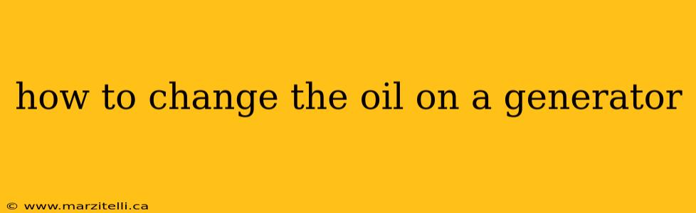 how to change the oil on a generator