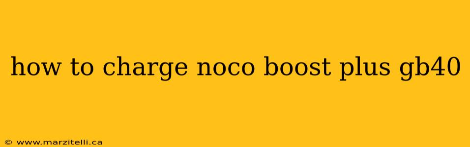 how to charge noco boost plus gb40