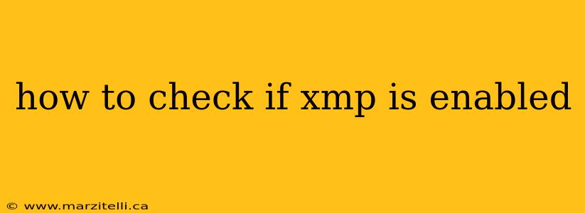 how to check if xmp is enabled