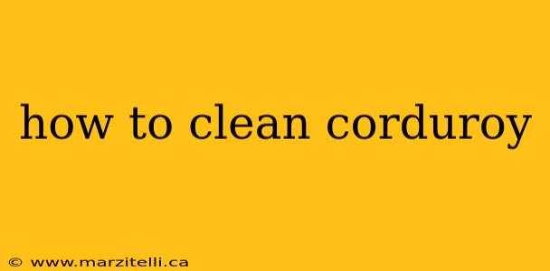 how to clean corduroy