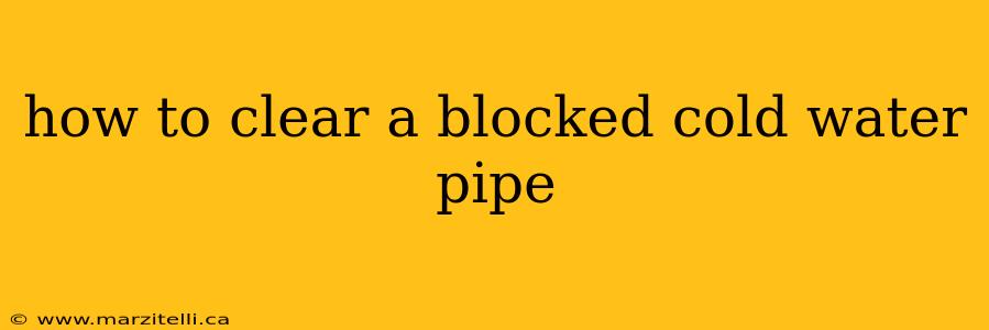how to clear a blocked cold water pipe