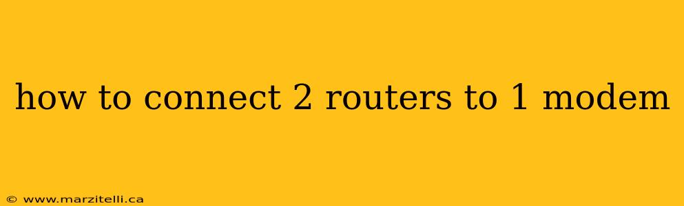how to connect 2 routers to 1 modem