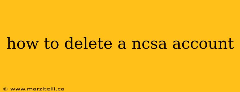 how to delete a ncsa account