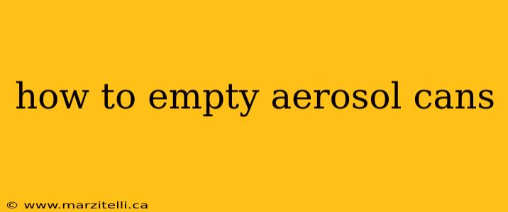 how to empty aerosol cans
