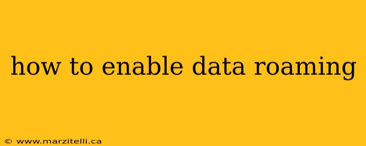 how to enable data roaming