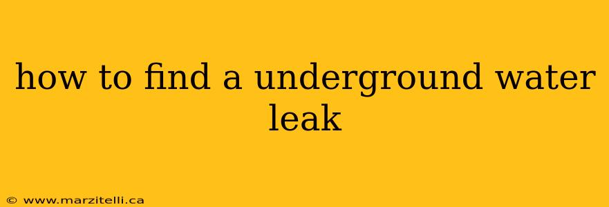 how to find a underground water leak