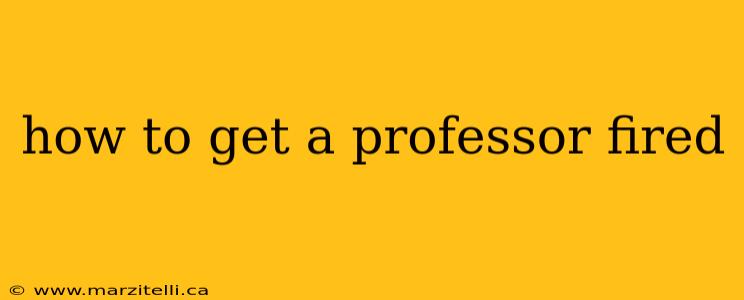 how to get a professor fired