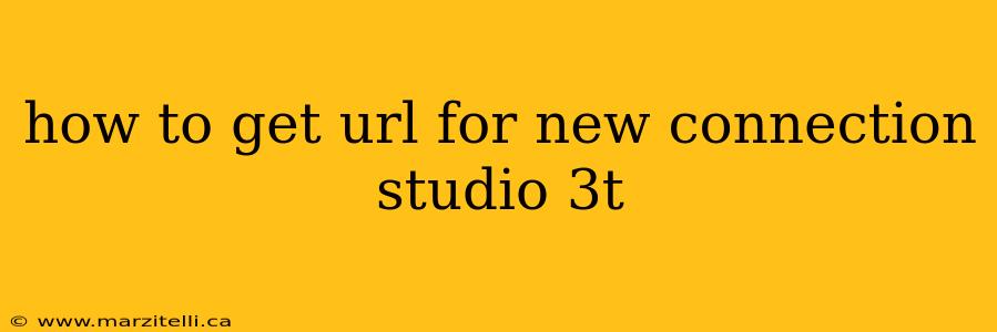 how to get url for new connection studio 3t