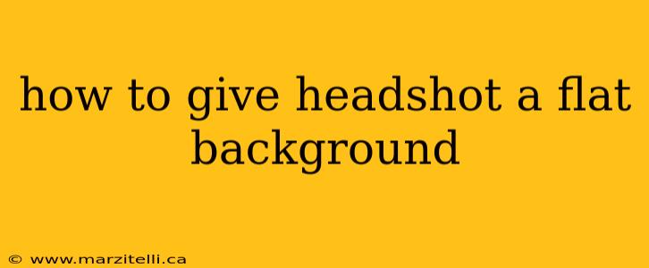 how to give headshot a flat background