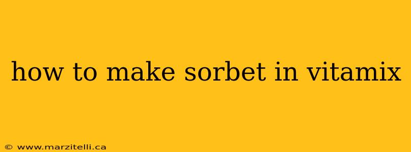 how to make sorbet in vitamix