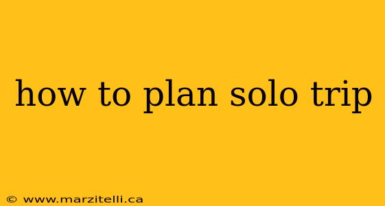 how to plan solo trip