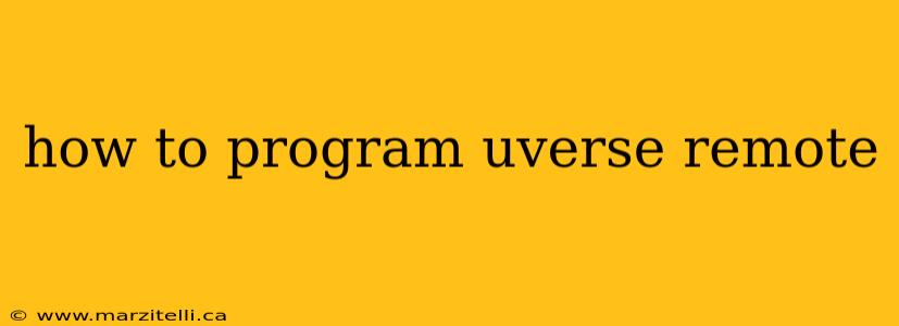 how to program uverse remote