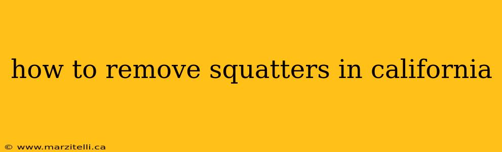 how to remove squatters in california