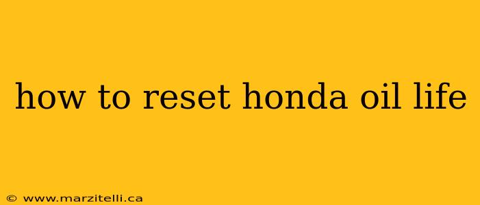 how to reset honda oil life