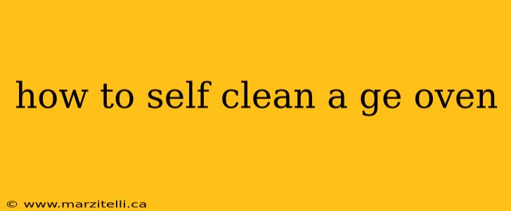 how to self clean a ge oven