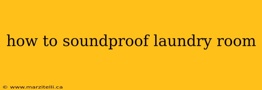 how to soundproof laundry room