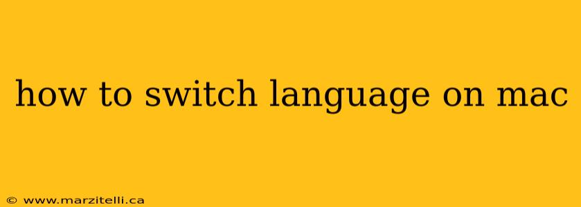 how to switch language on mac